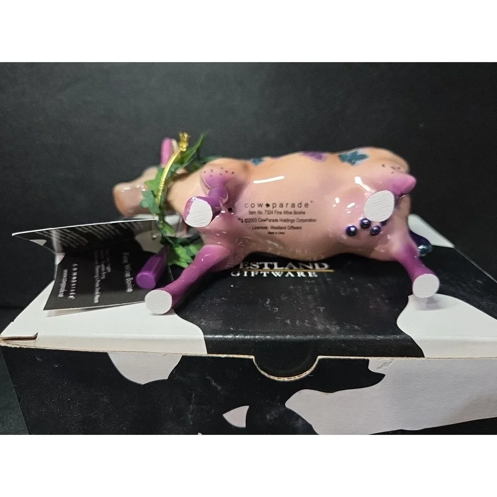 Cow Parade Fine Wine Bovine Figurine, Westland Giftware, #7324, Box‎ and tag